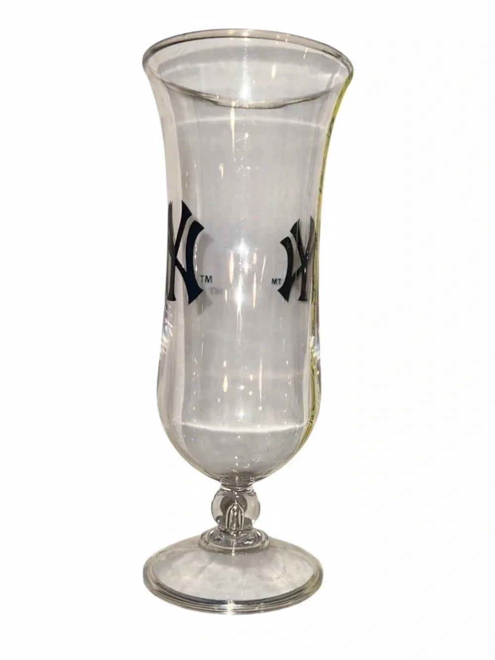 Clear & Silver Glass Trumpet Vase